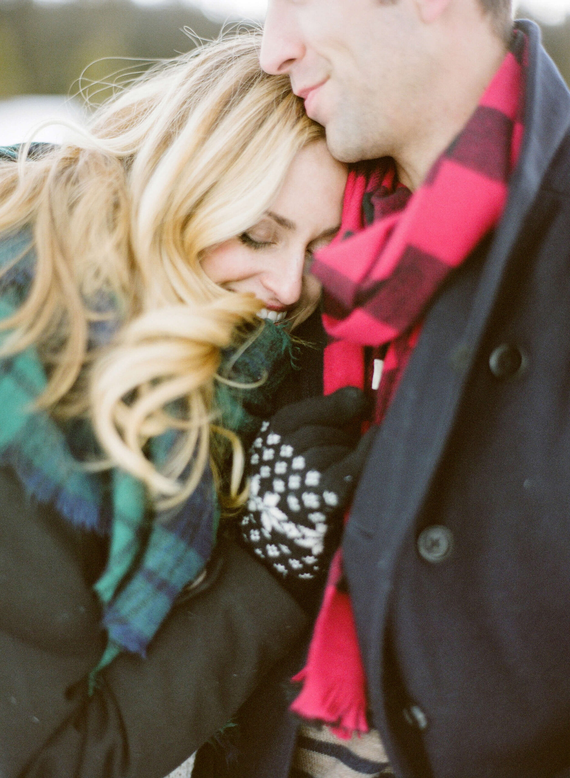 Becky and Jason snuggling during their Colorado engagement session
