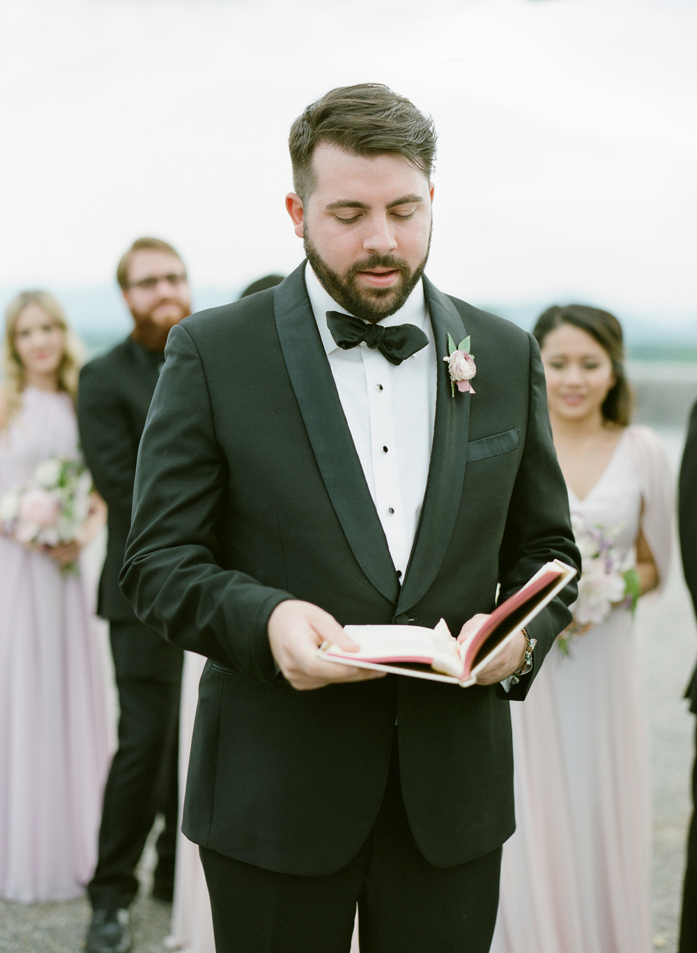 guest presents special reading at wedding at Biltmore Estate