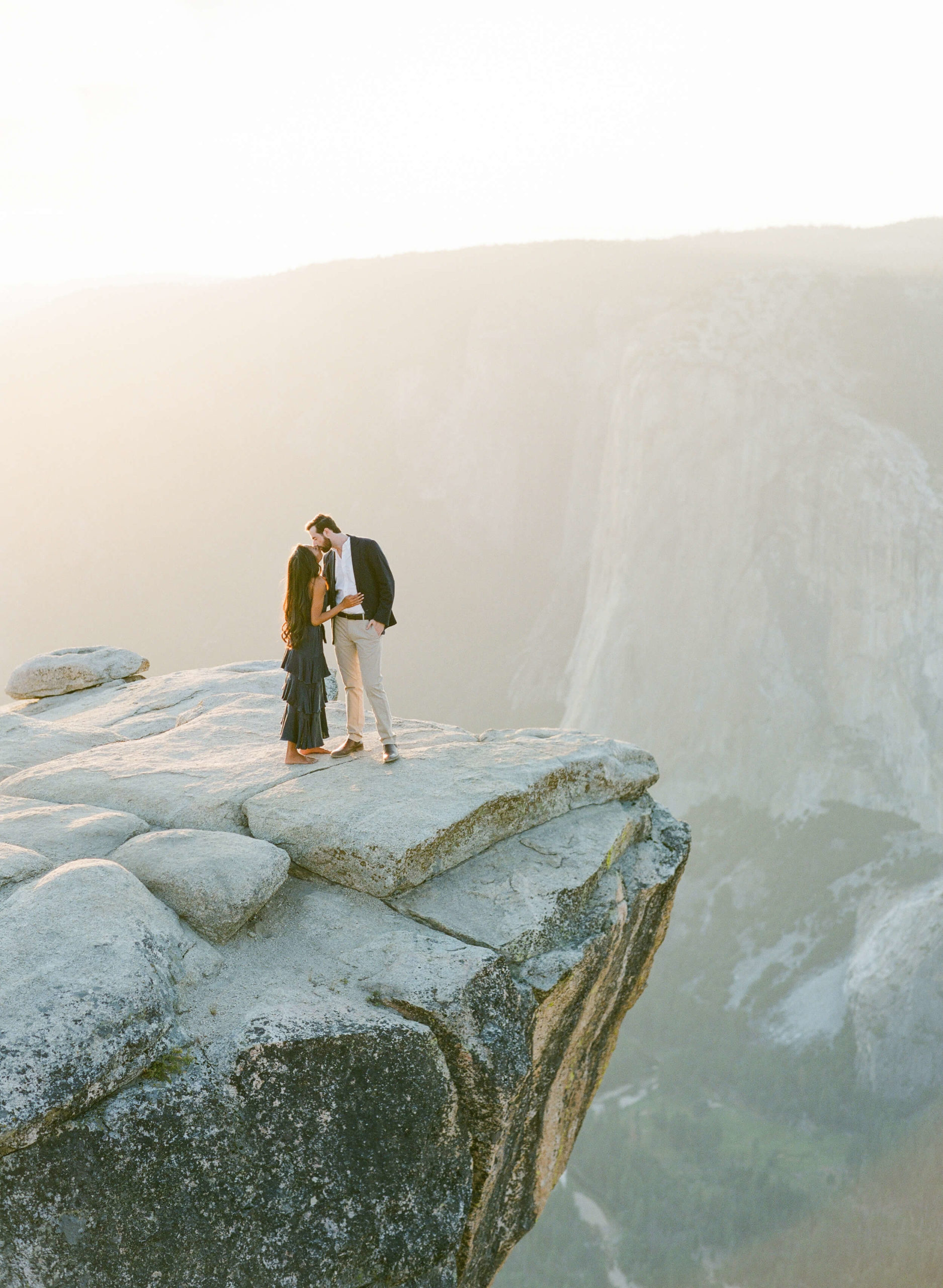 engaged couple at yosemite national park