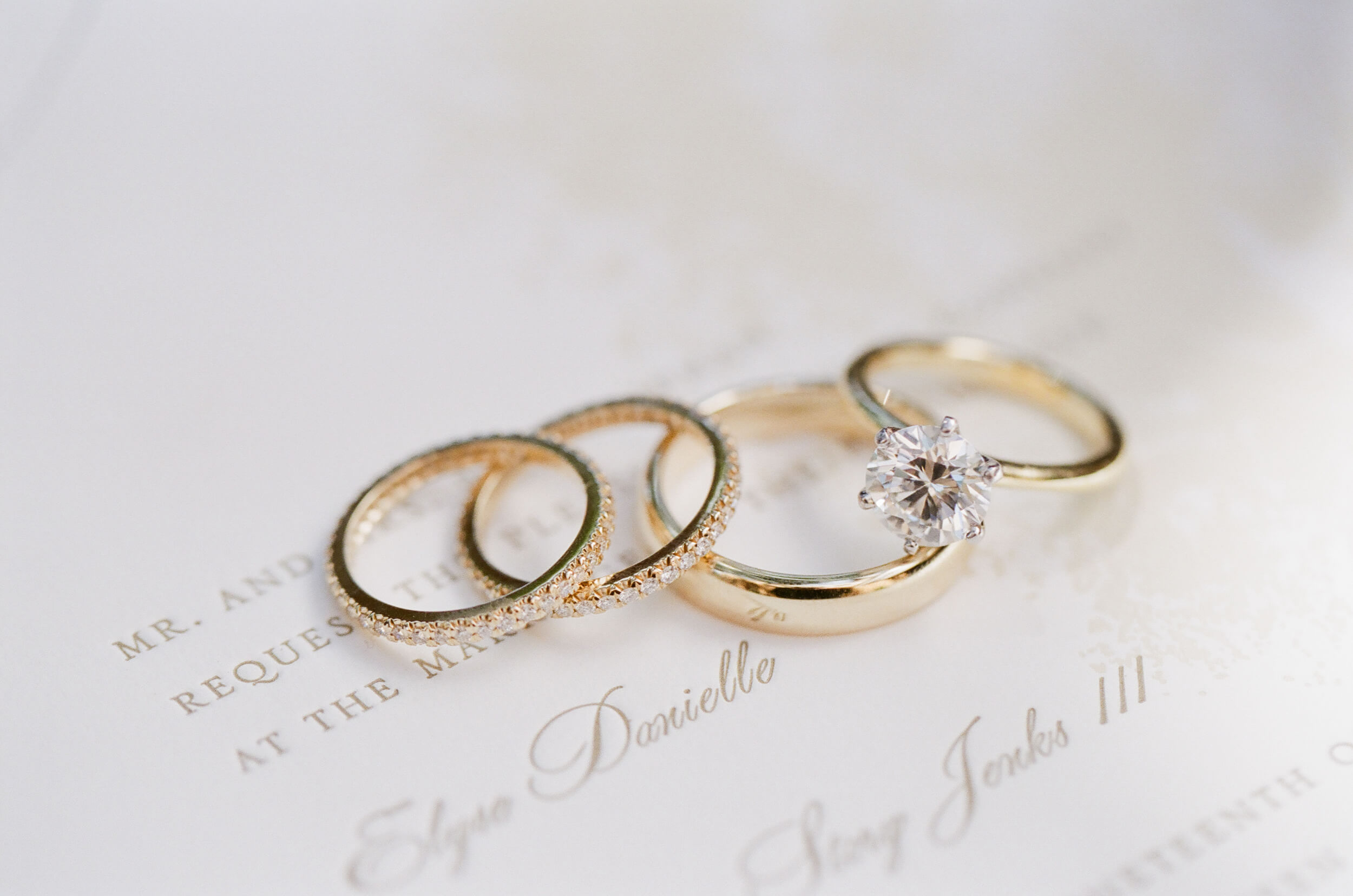 wedding bands on invite
