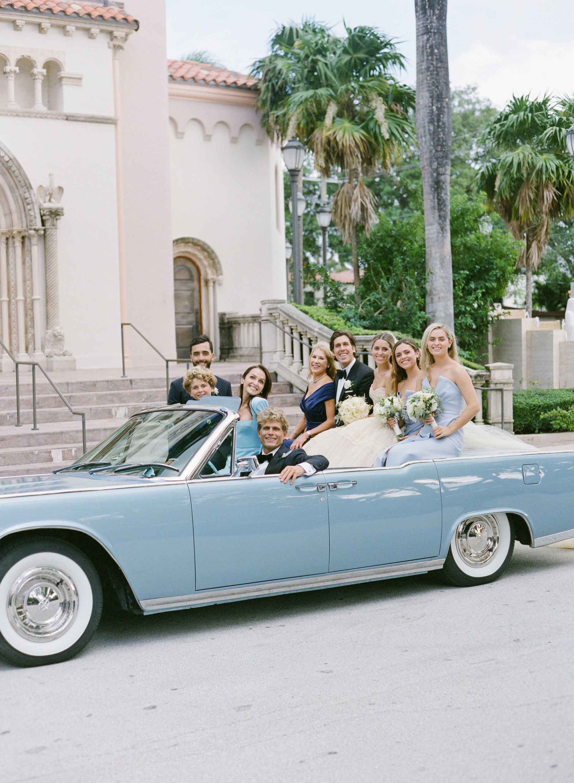 Eunice wore her grandmother's Dior wedding dress to get married in Miami to Michael "Mikey" Garcia. They were married at St. Patricks Catholic Church and drove away in a baby blue 1965 Lincoln Continental.