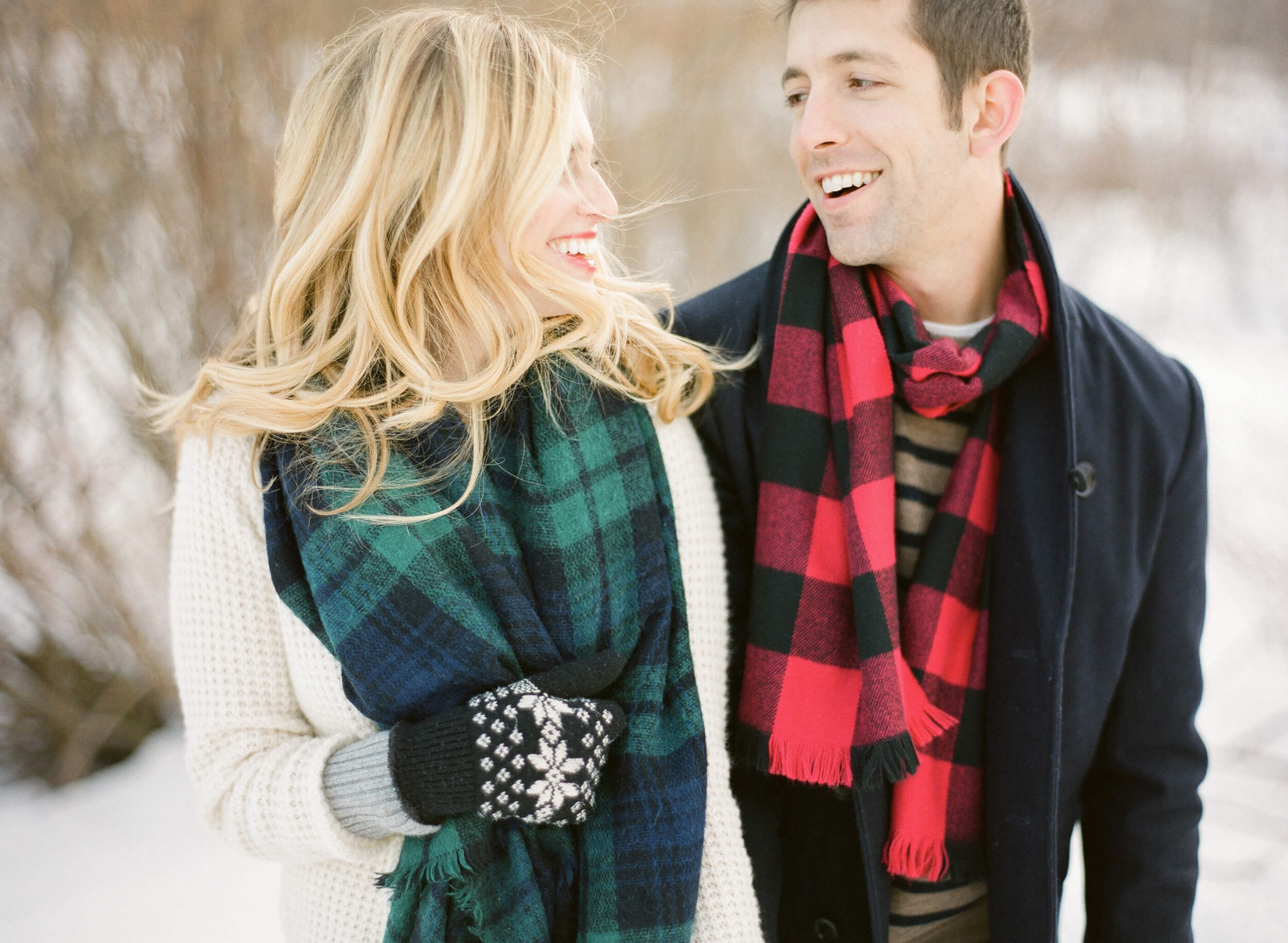 winter engagement shoot in snow