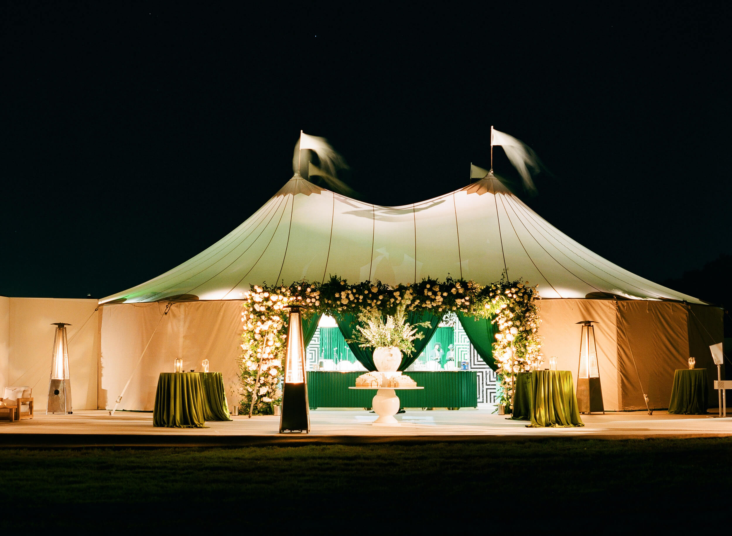 dance tent with lounge decor