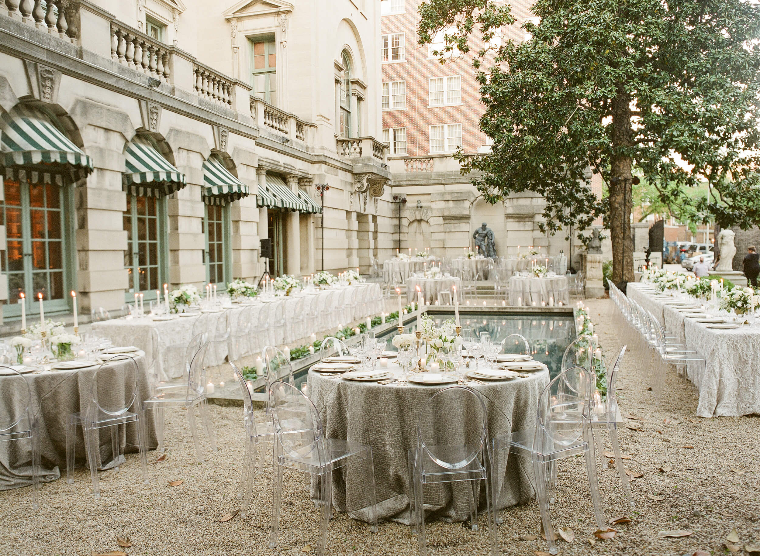 reception tables outside the Anderson House in Washington