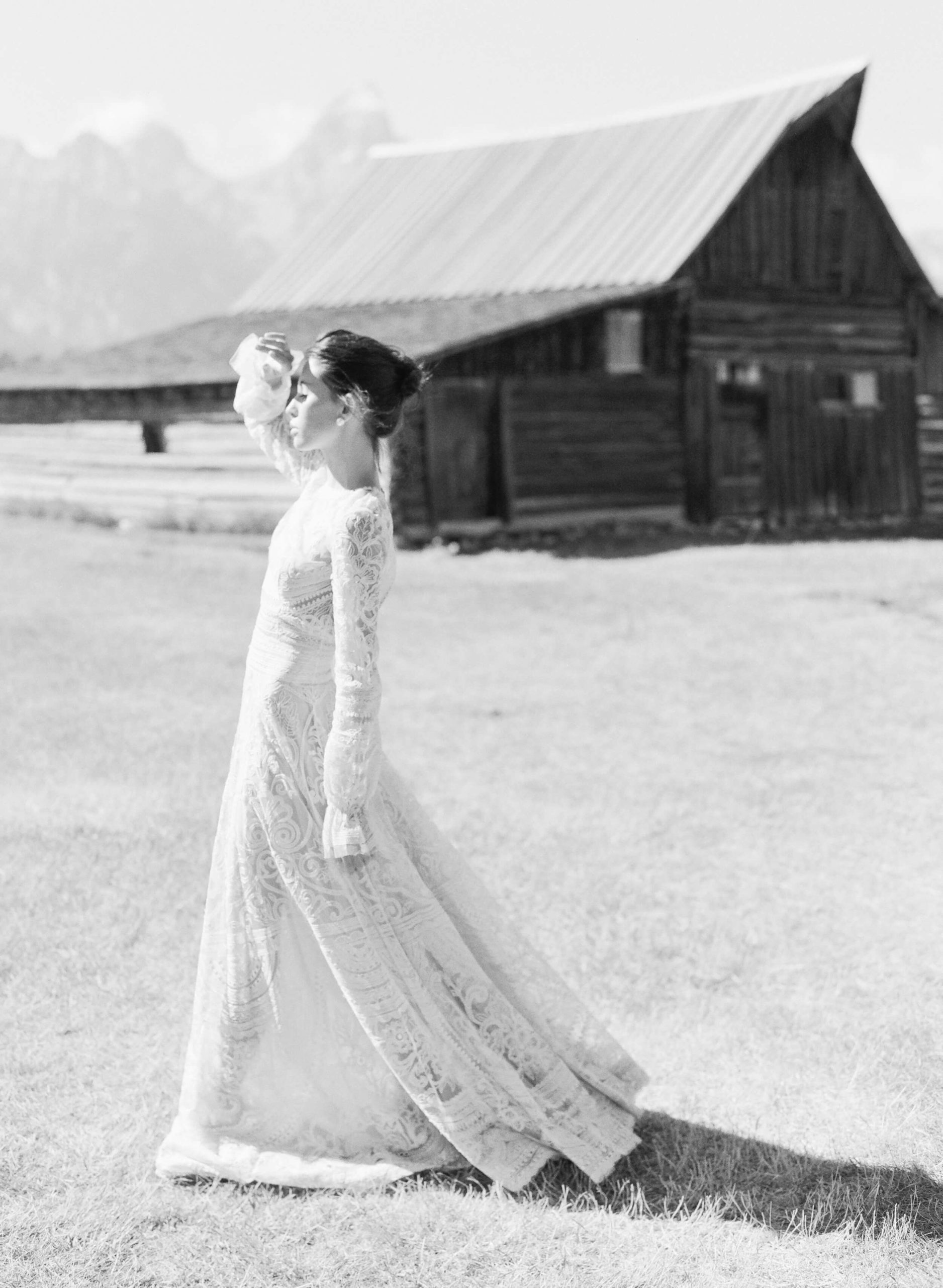  Americana-Inspired Bridal Gown at T.A. Moulton barn