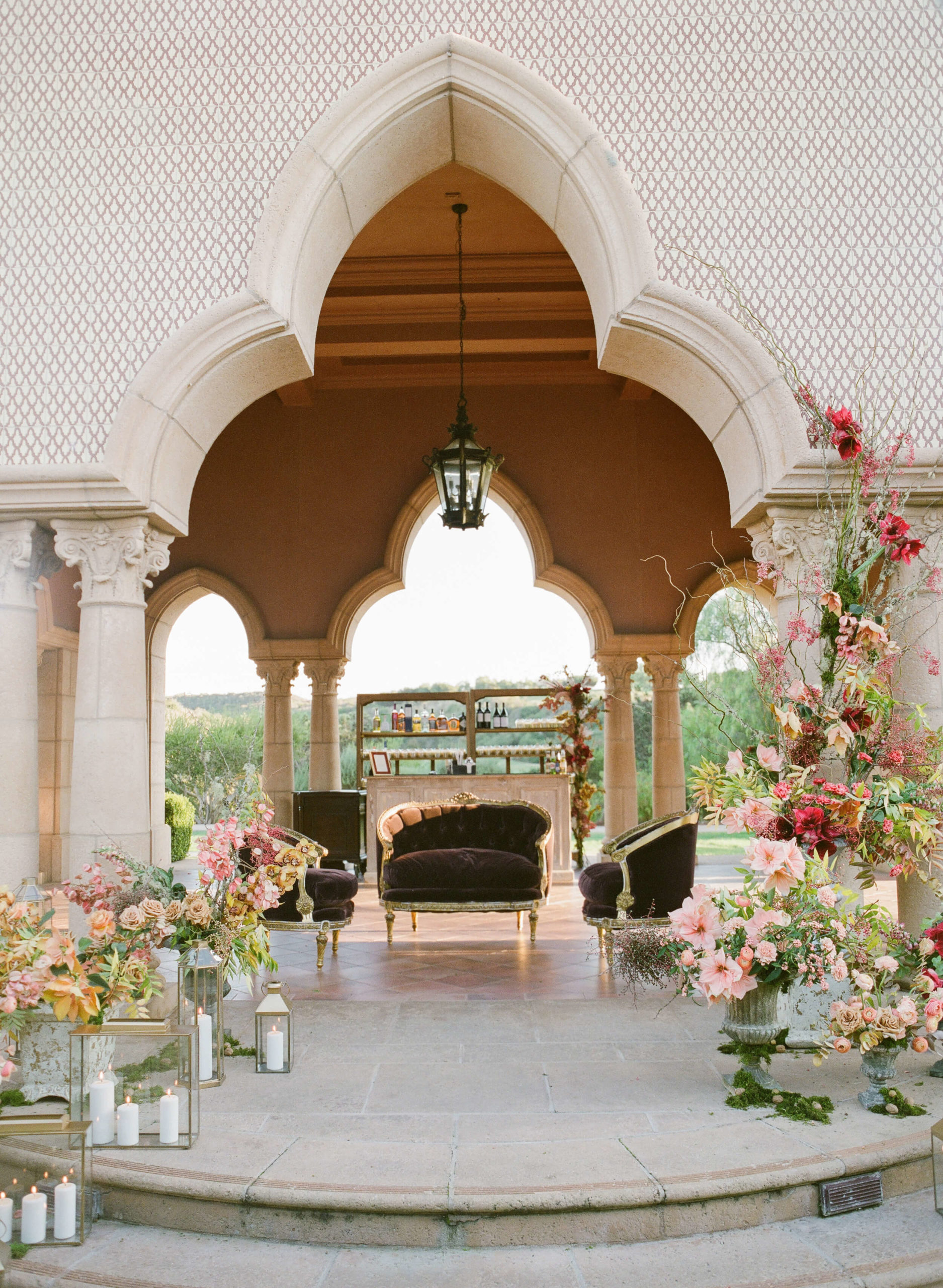 Fairmont Grand Del Mar outdoor lounge at wedding