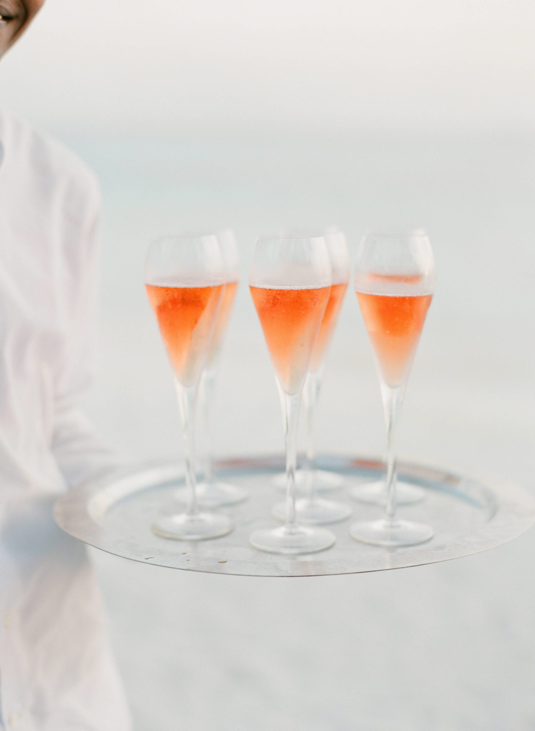 pink champagne cocktail at 100th day celebration