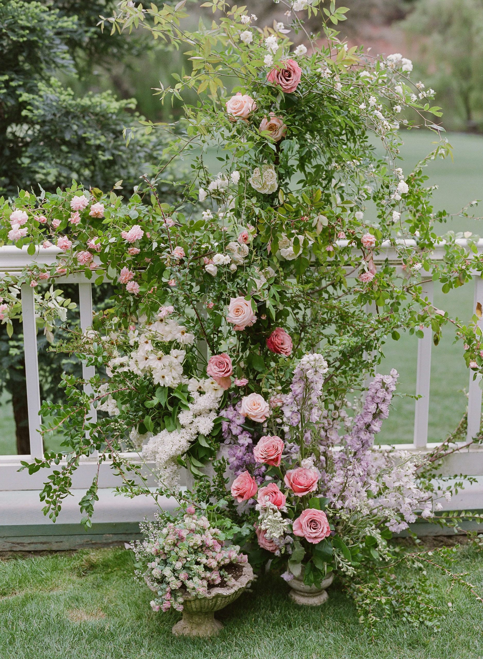 spring flower arrangement at wedding in Napa 