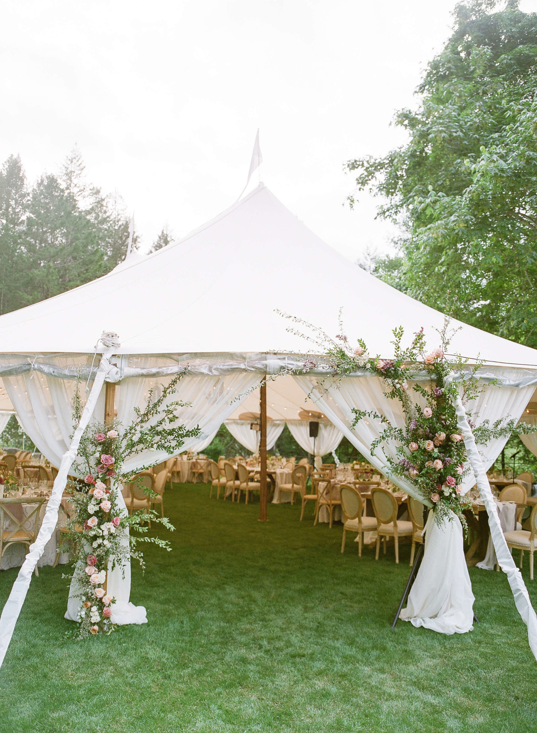 outdoor tent at wedding weekend in Napa Valley