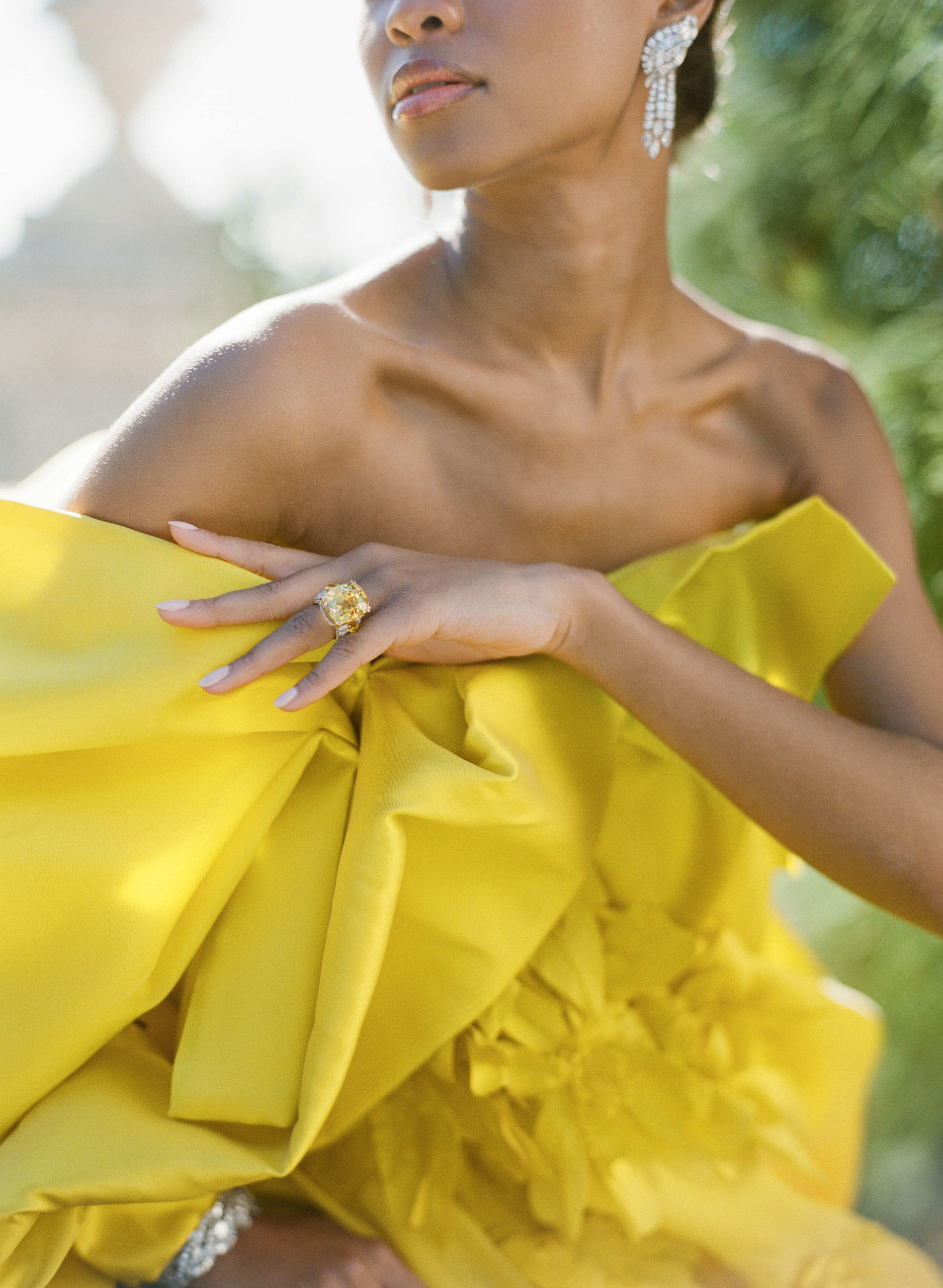 Edwin Oudshoorn yellow gown with Vivid Diamonds yellow ring
