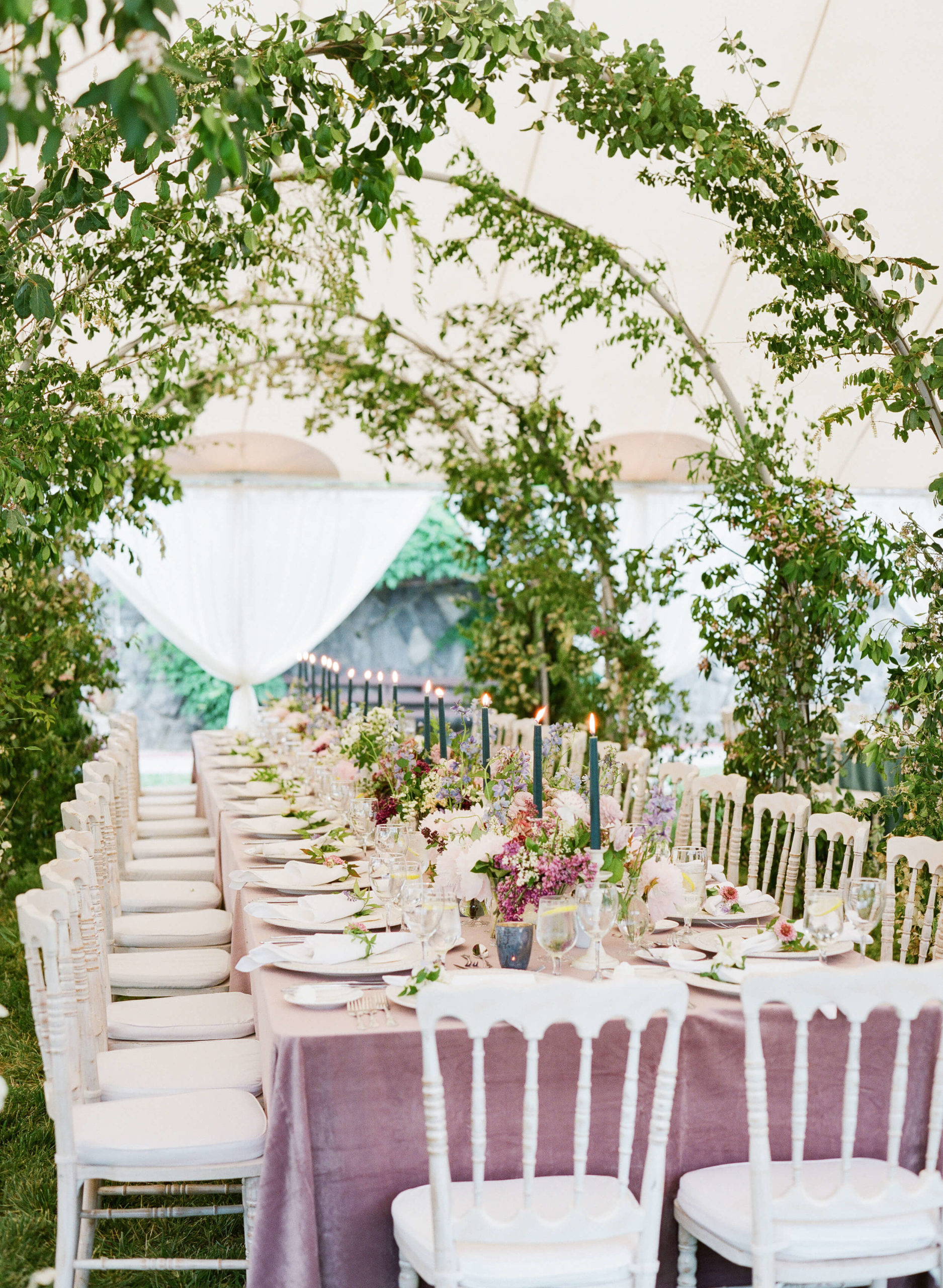 french garden wedding reception at the Biltmore Estate