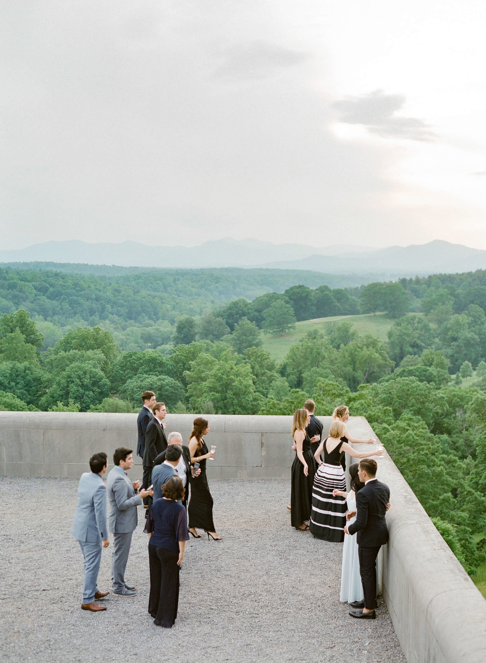 view from wedding reception at the Biltmore Estate in Asheville