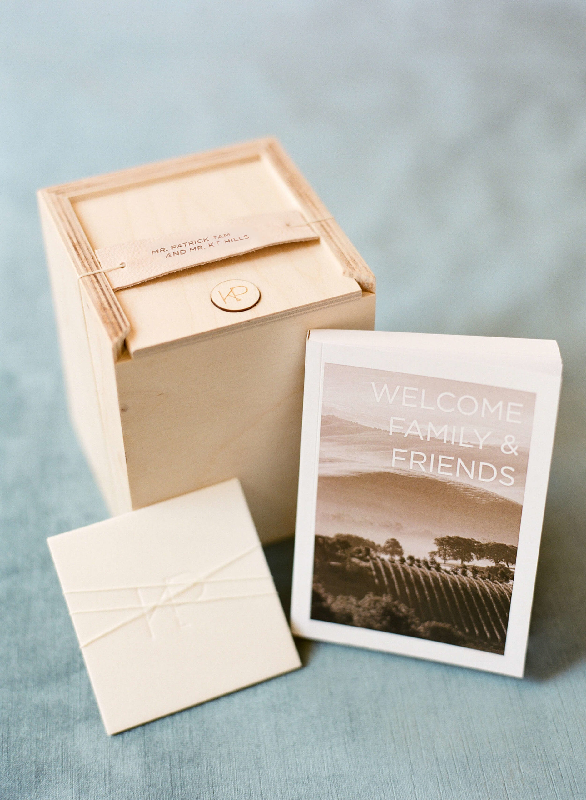 wedding welcome gift box and itinerary