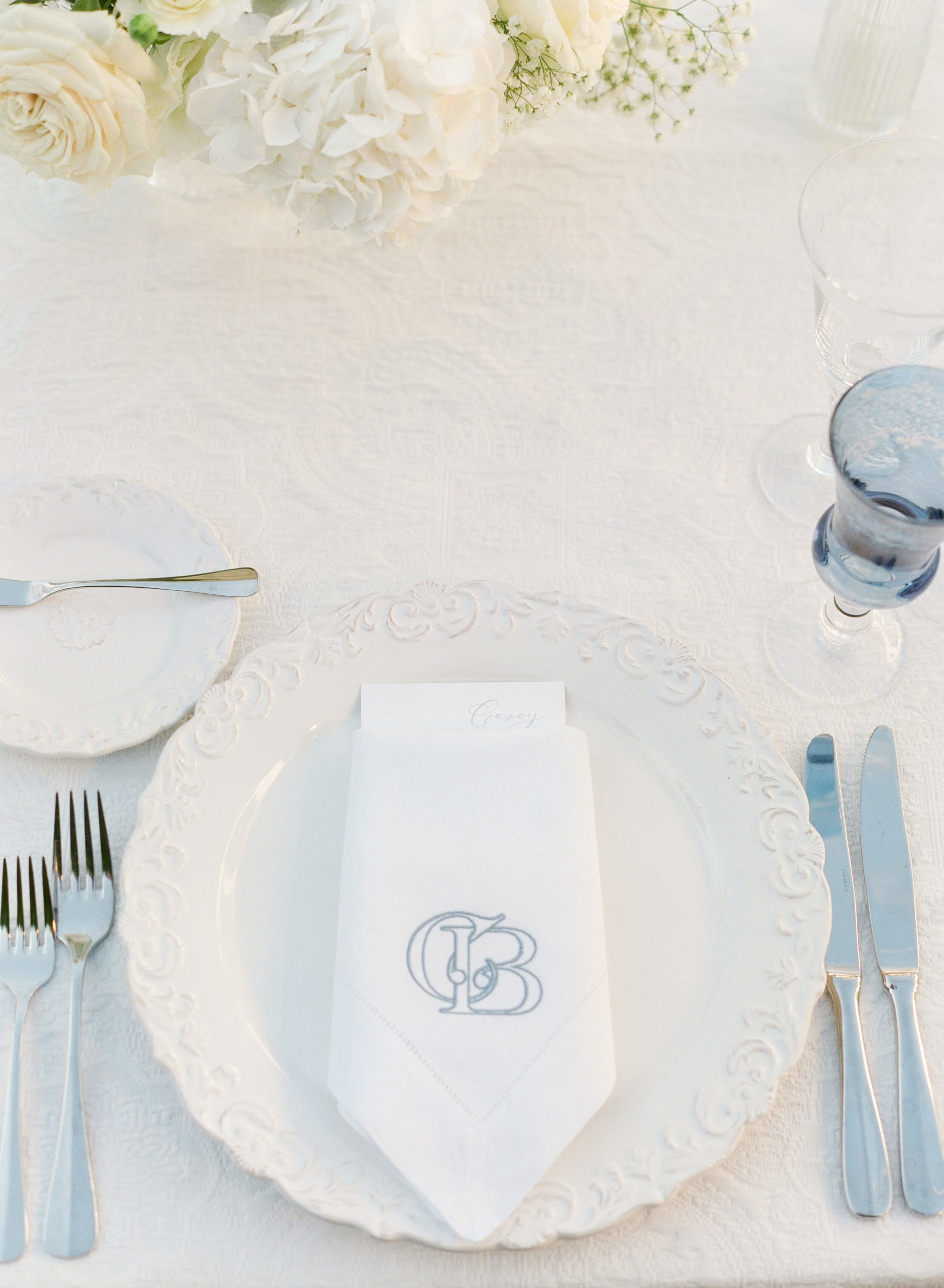 white place setting
