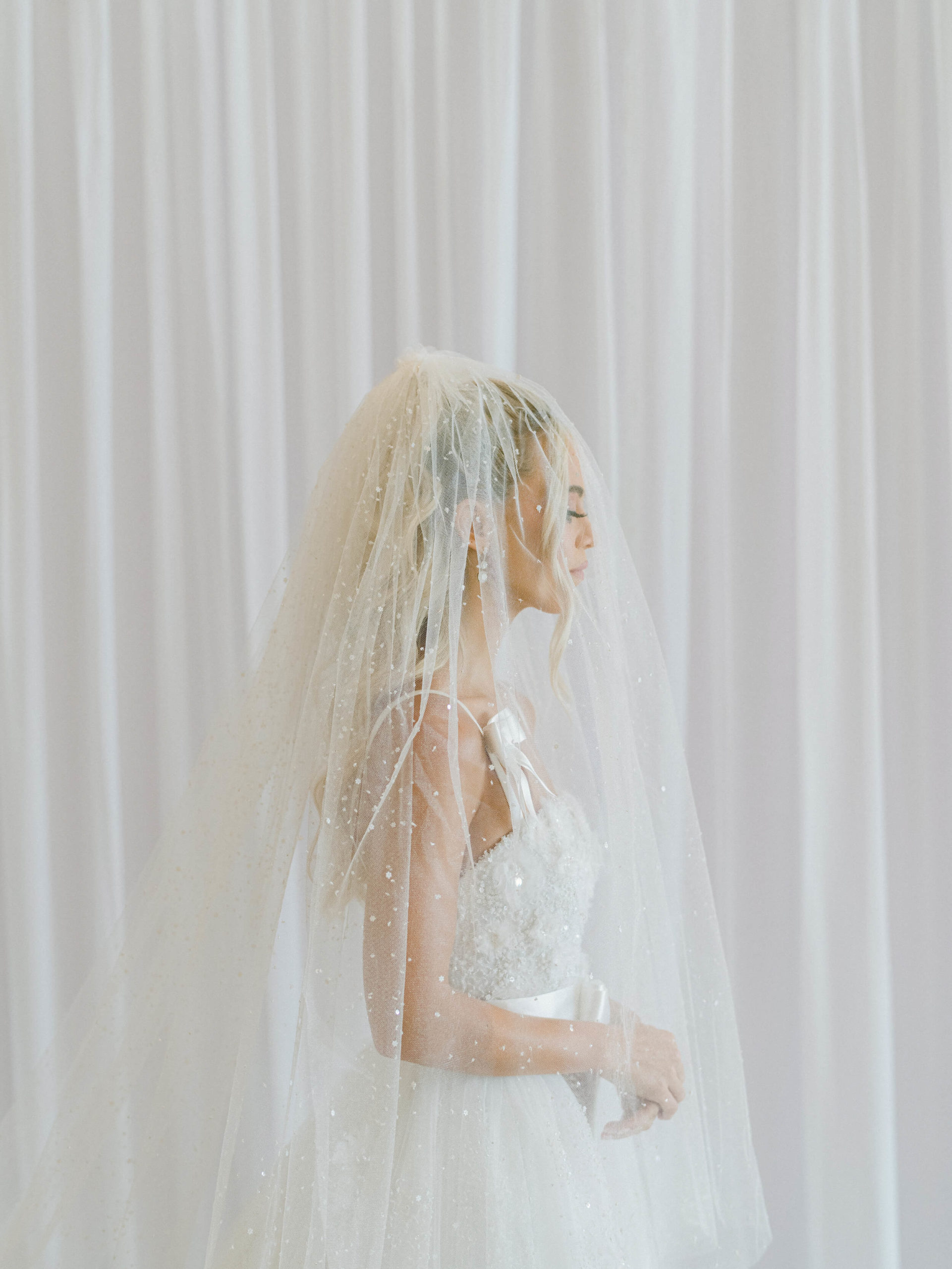 Las Vegas bride in Chanel wedding gown