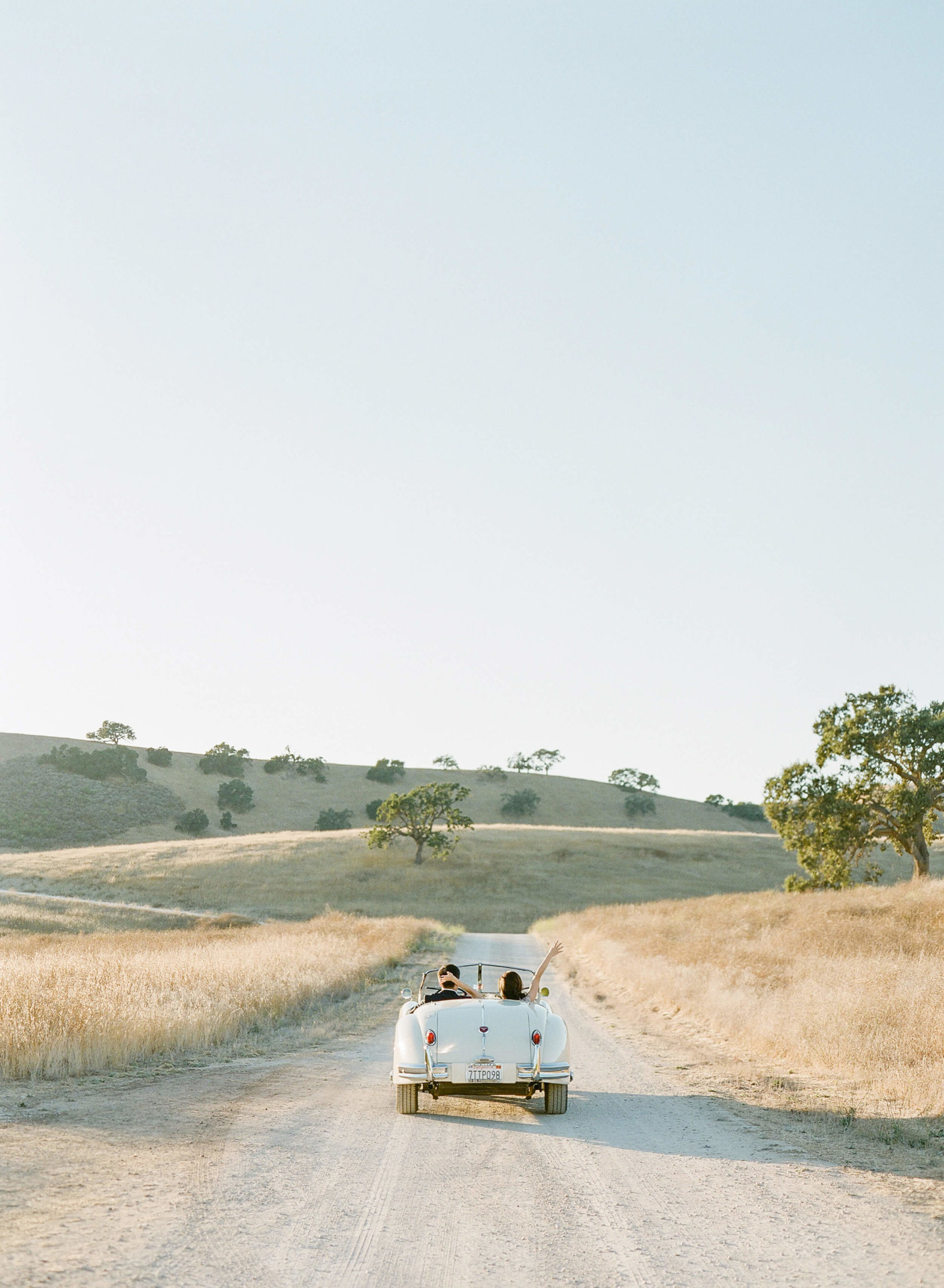 Couple driving in the countryside