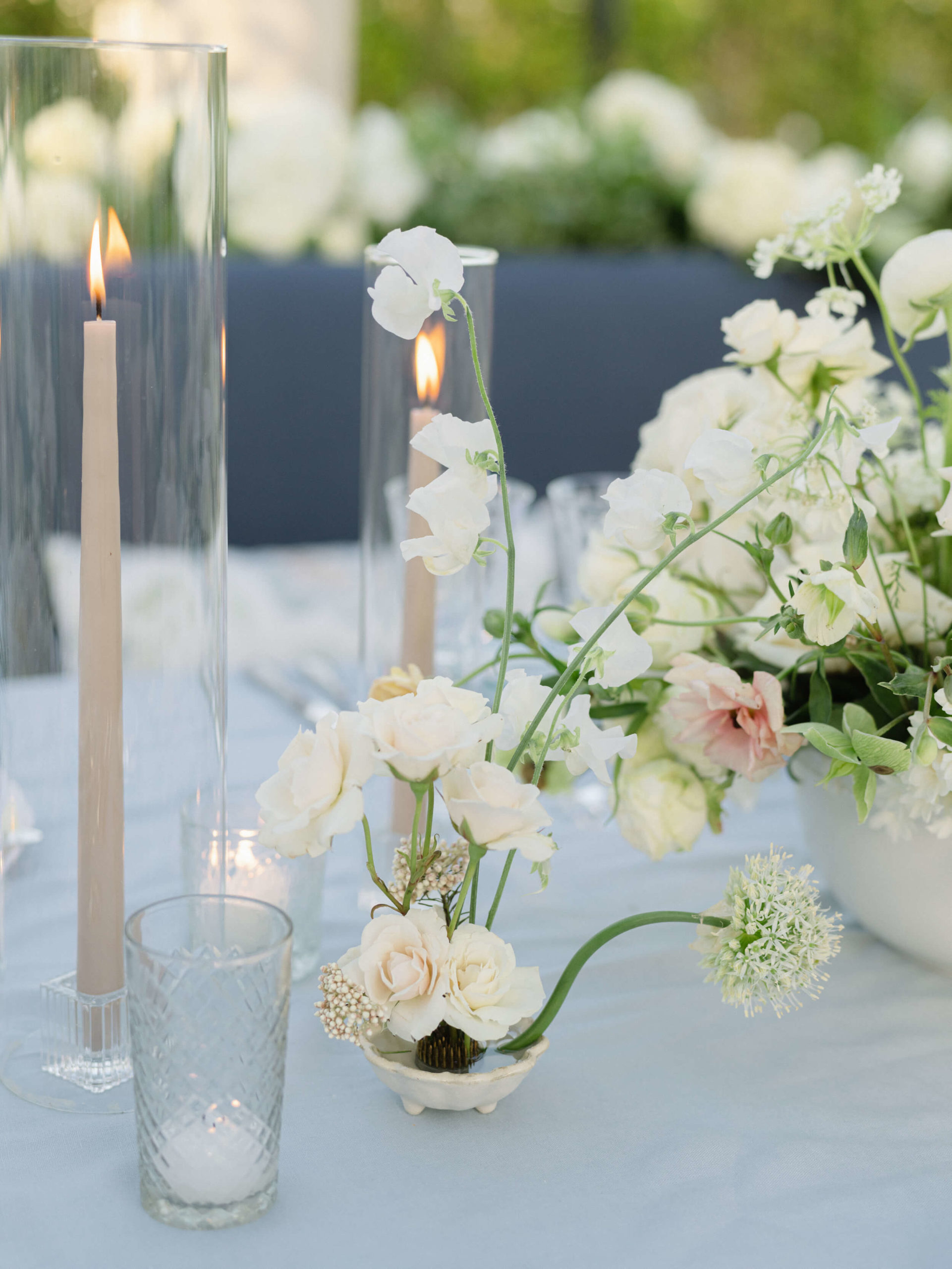 Floral arrangement at a wedding