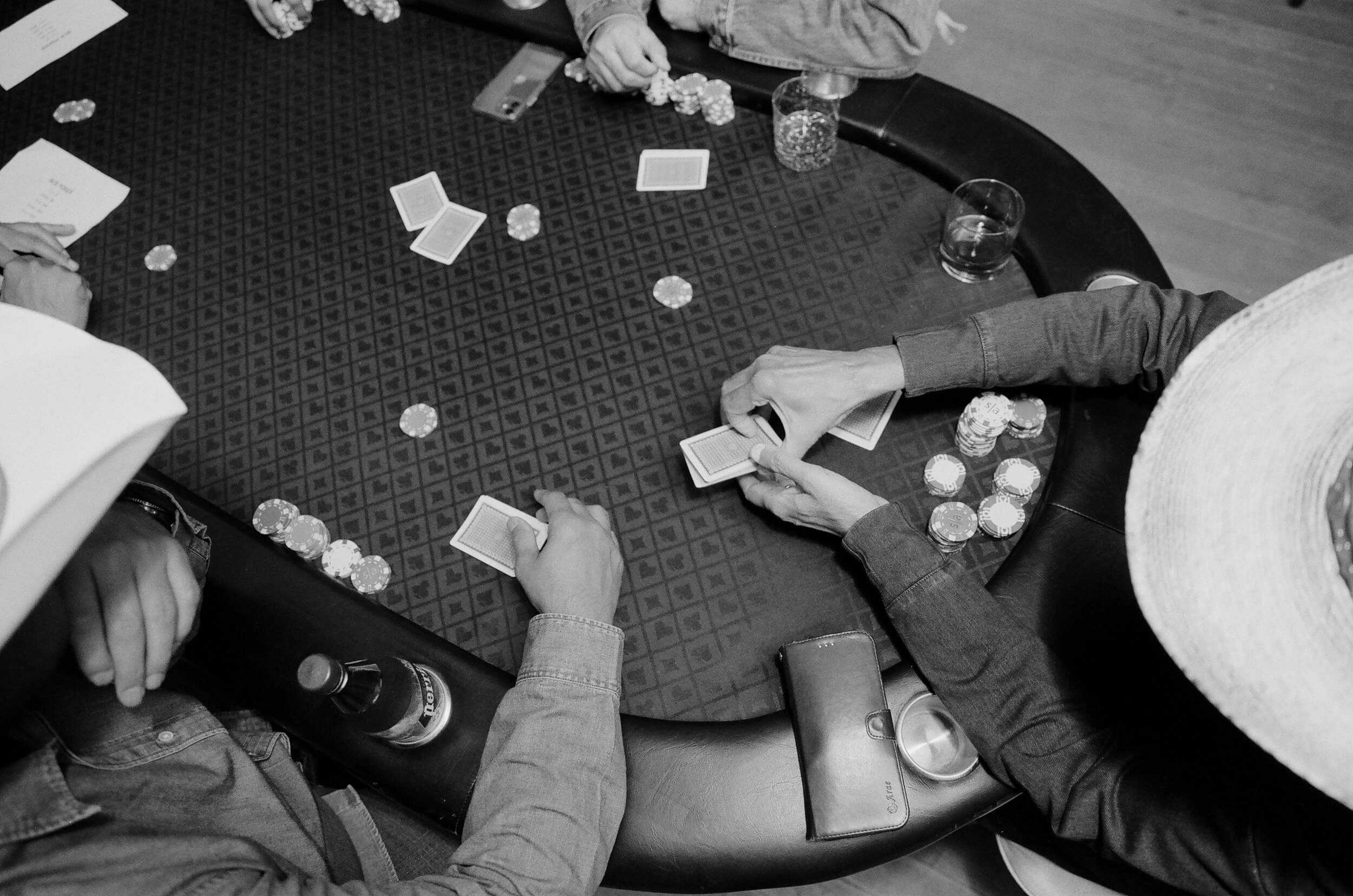 Guests playing poker