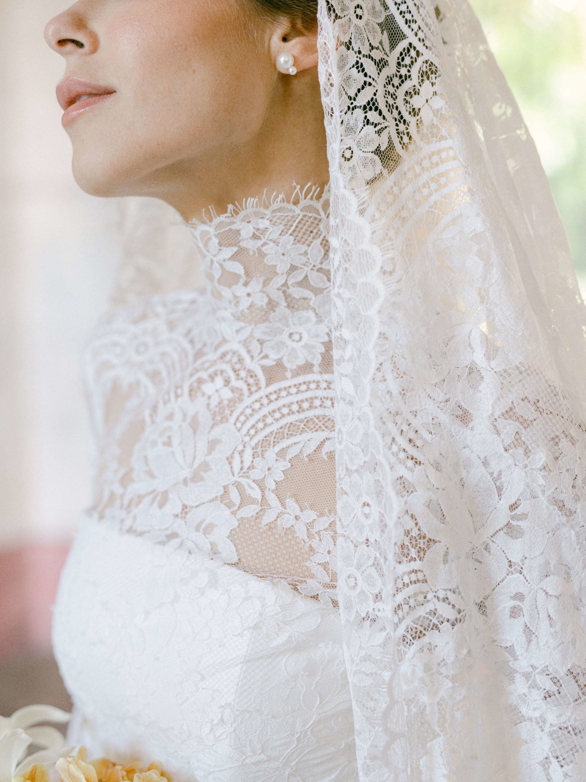 Closeup of bride