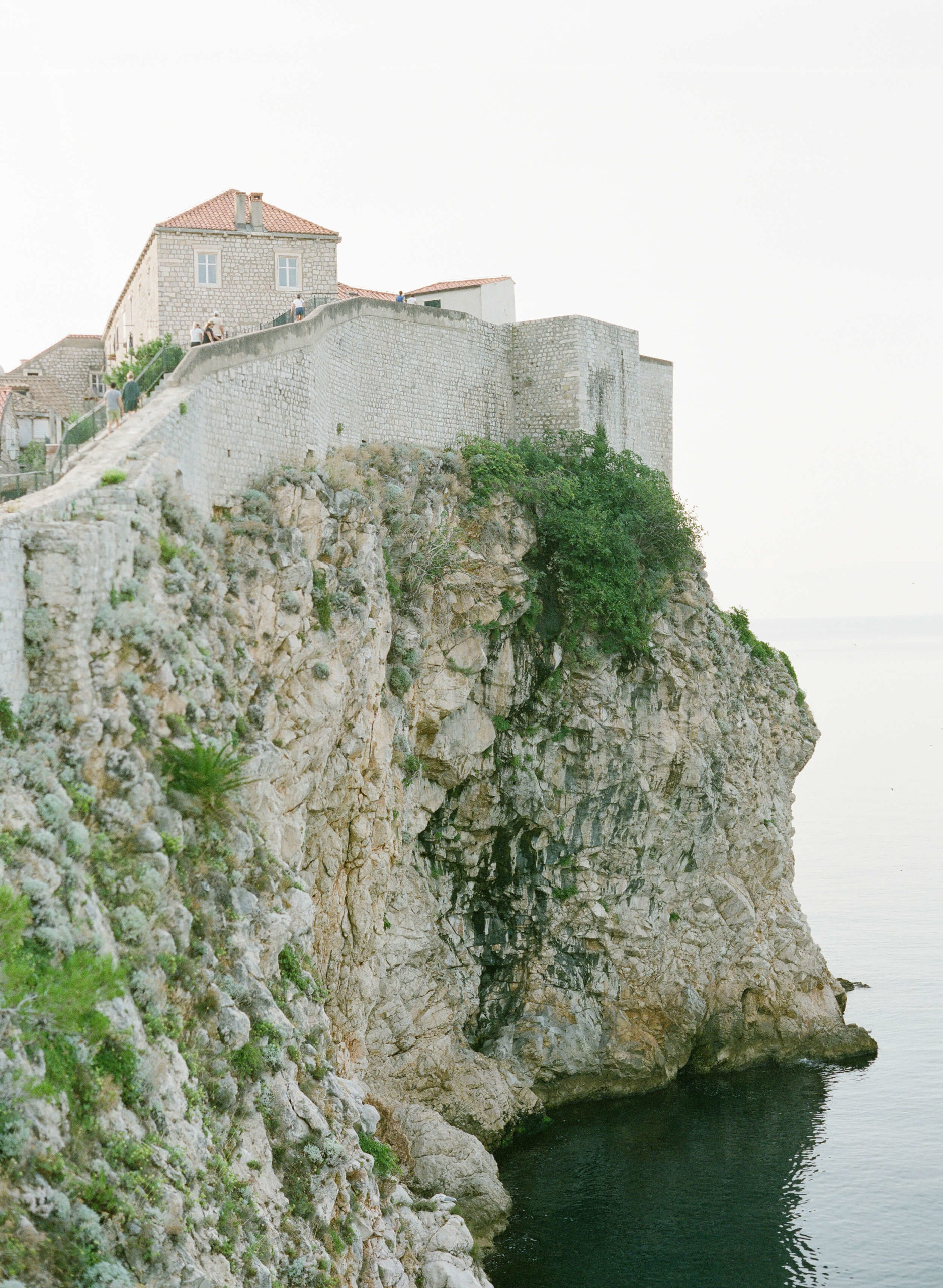 Historical buildings on the edge of a cliff; Dubrovnik, Croatia