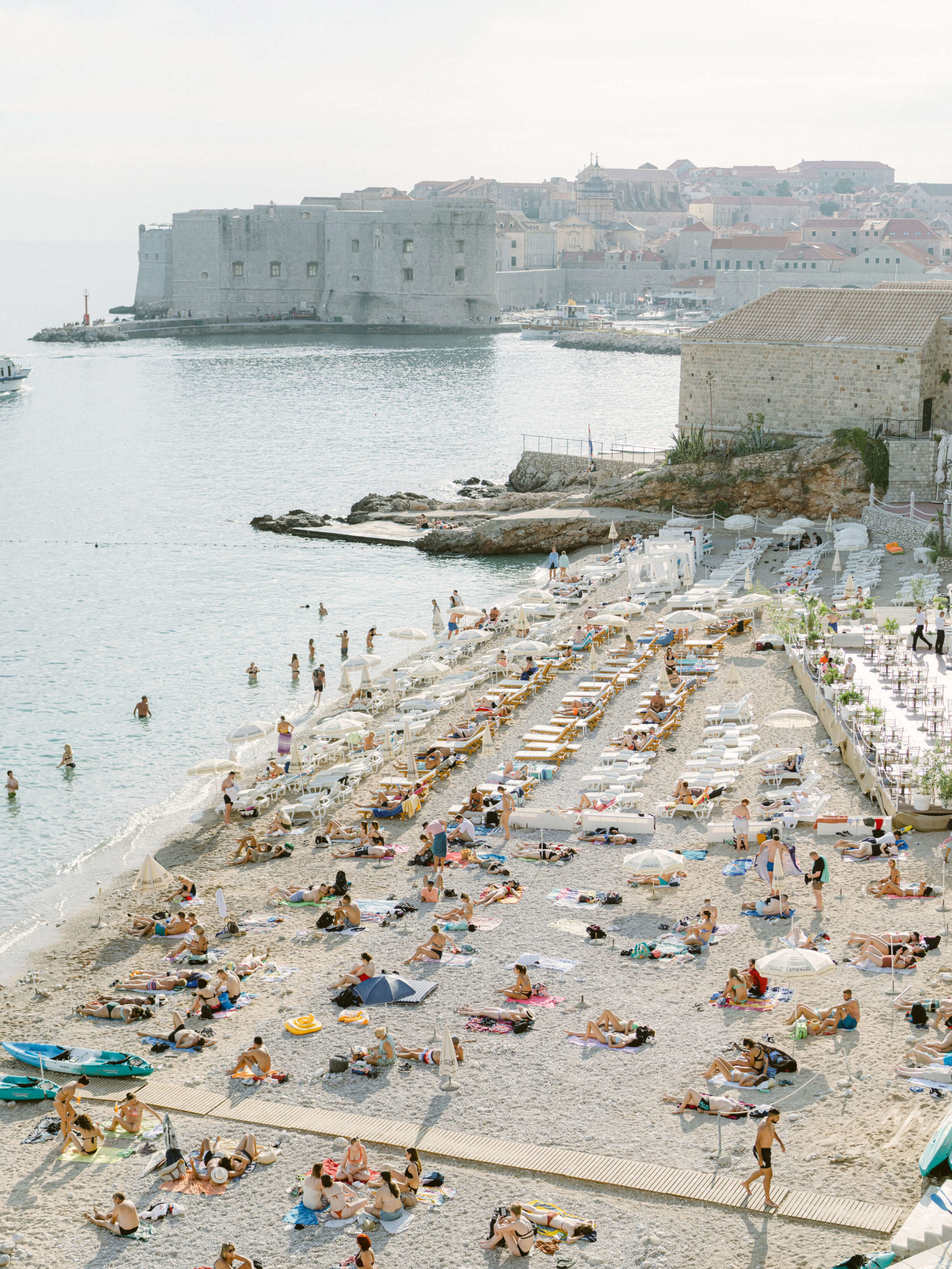 Busy shorelines and historical architecture in Croatia
