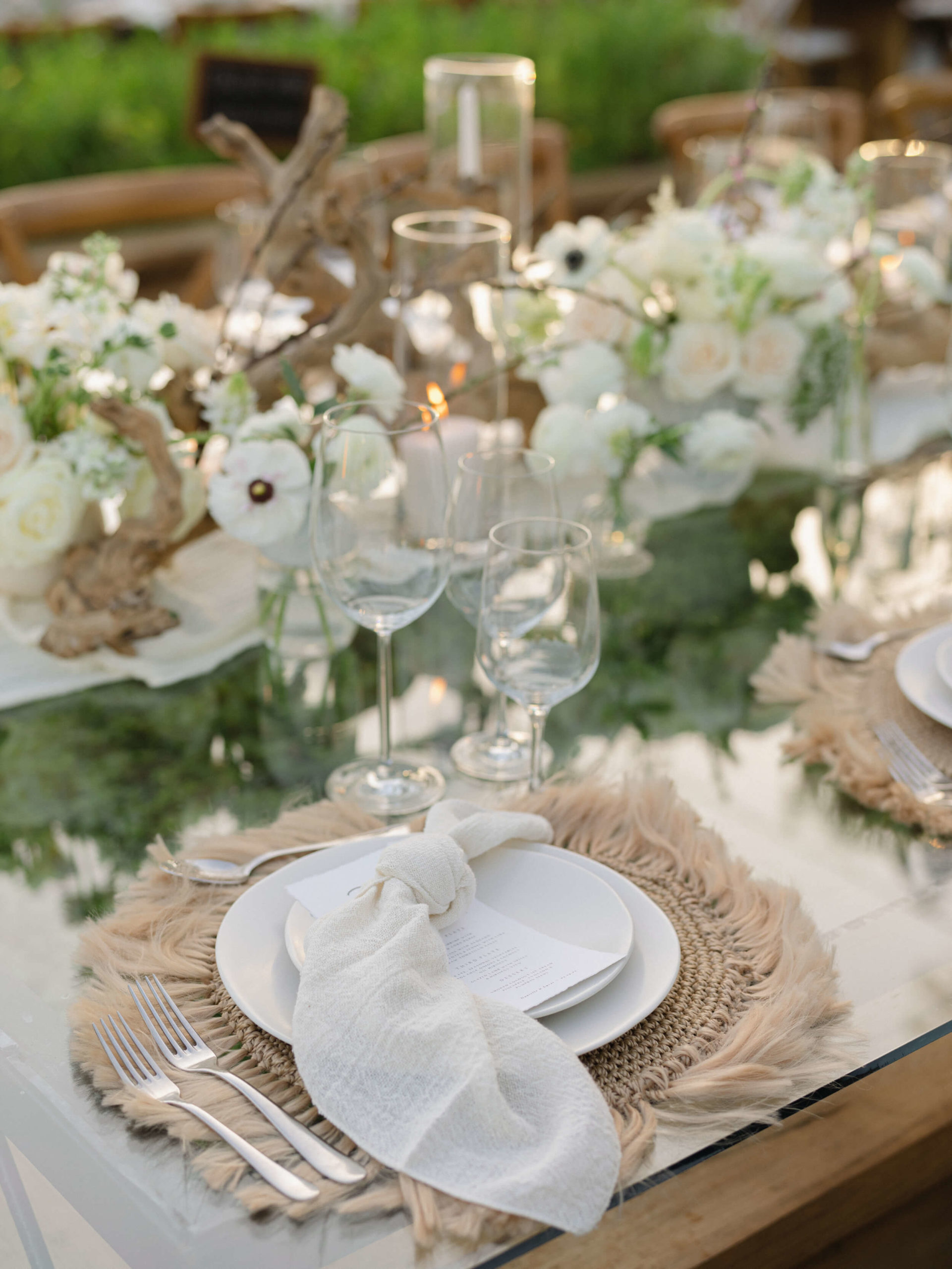 Table setting details at Rosewood Mayakoba wedding