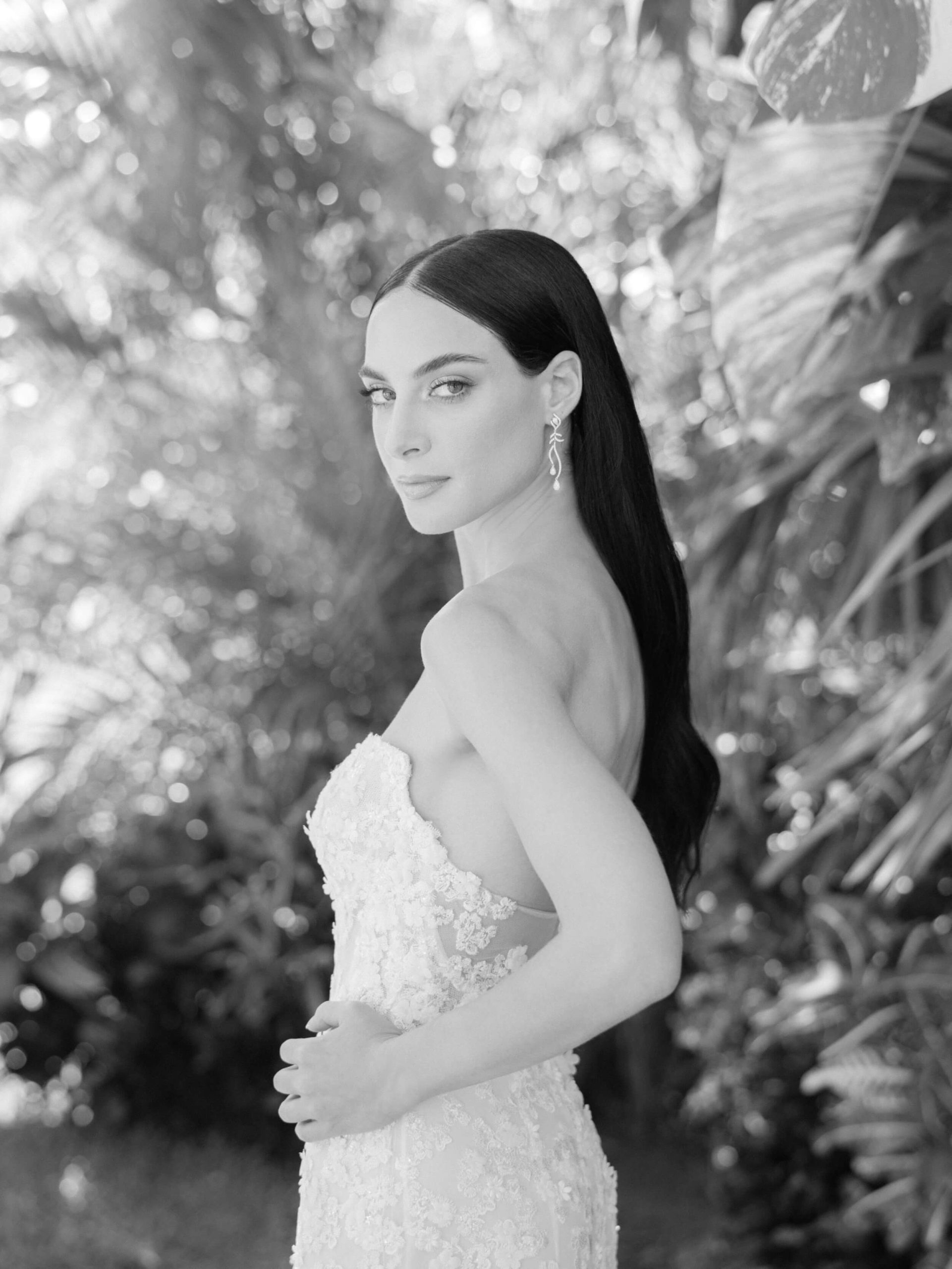 Danielle posing in her wedding dress