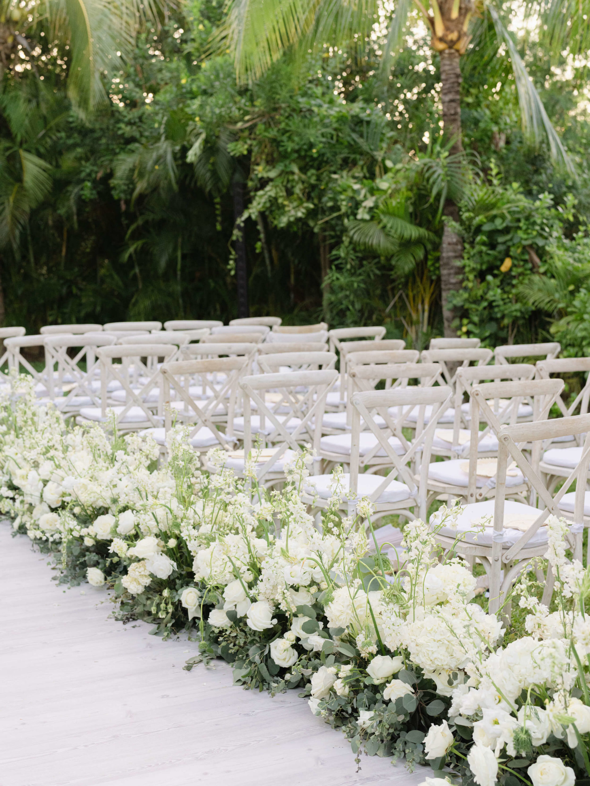 Ceremony seating details at Danielle and Lucas' Rosewood Mayakoba wedding in Playa del Carmen