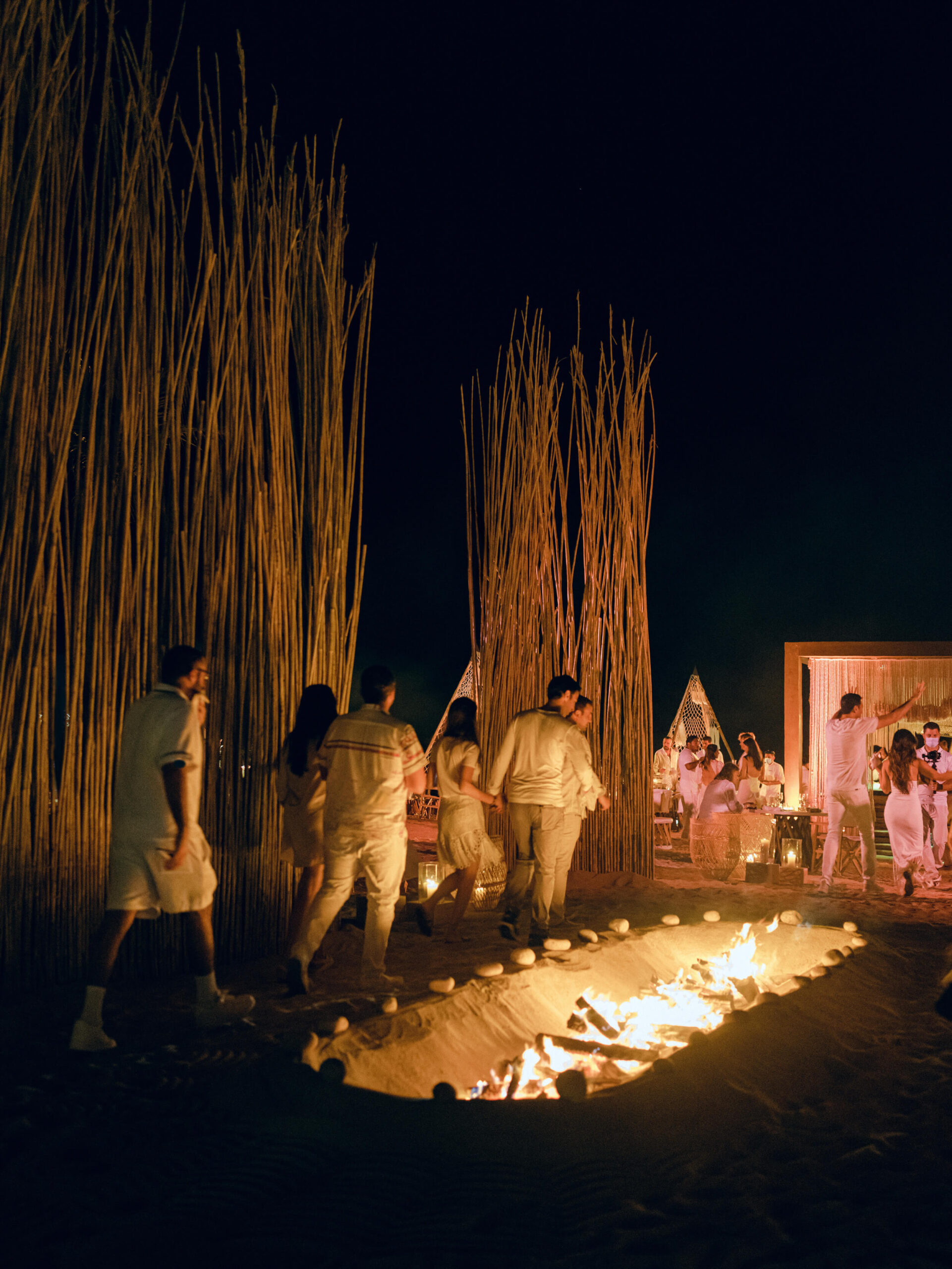 Fire pit at final burning man-style party