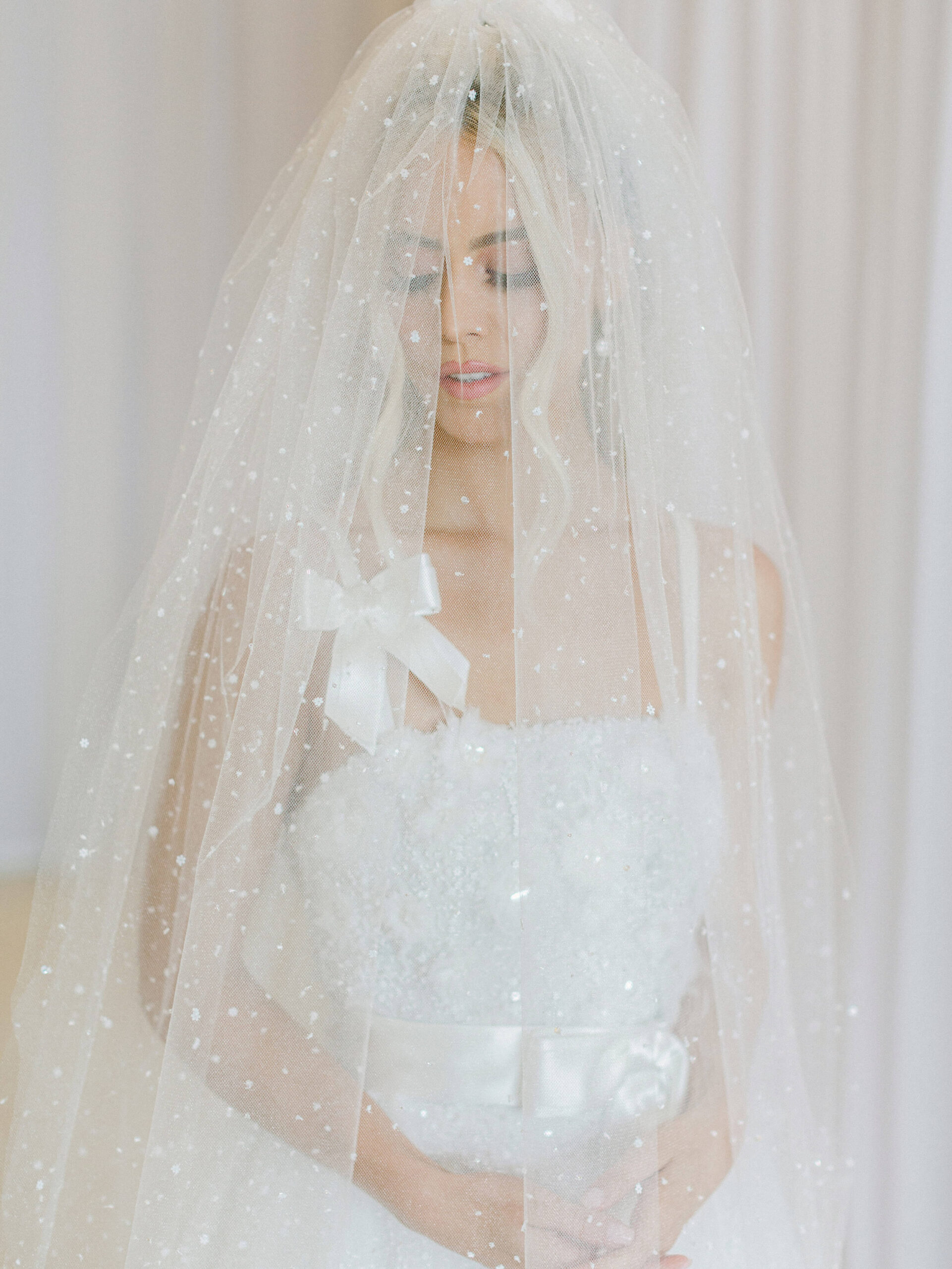 Tori's custom haute couture Chanel wedding dress
