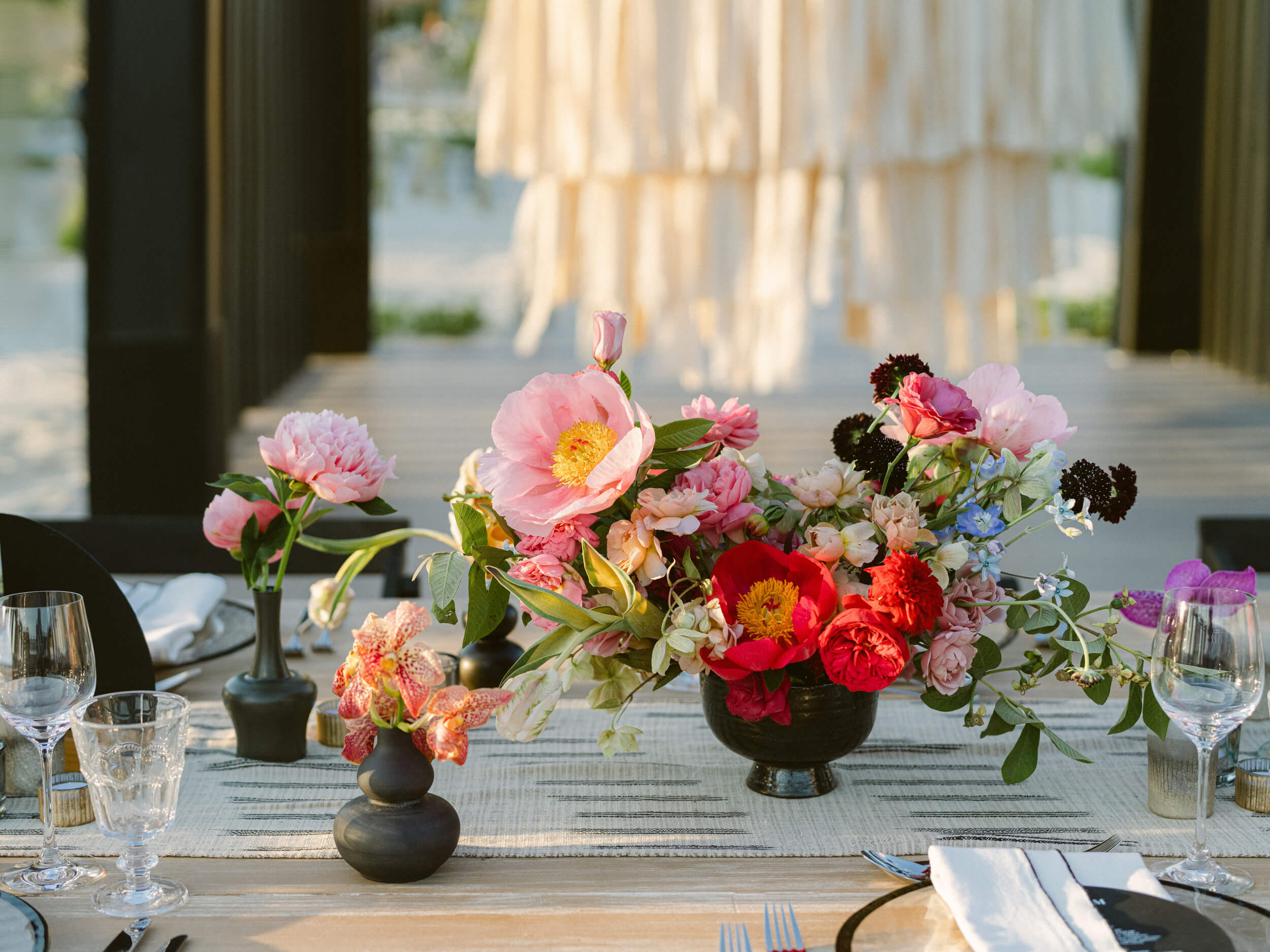 Wedding reception floral design
