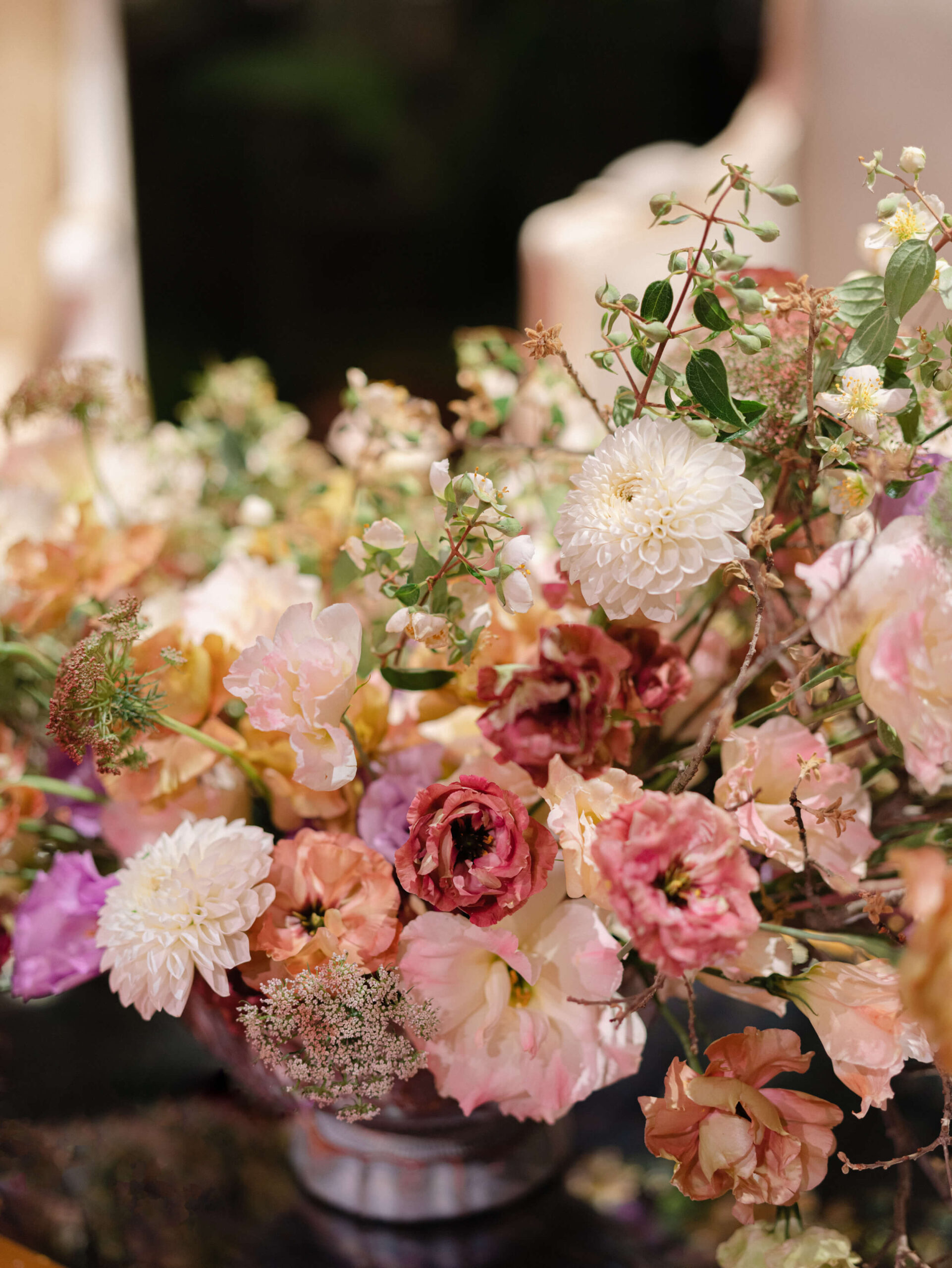 Closeup of flower arrangement