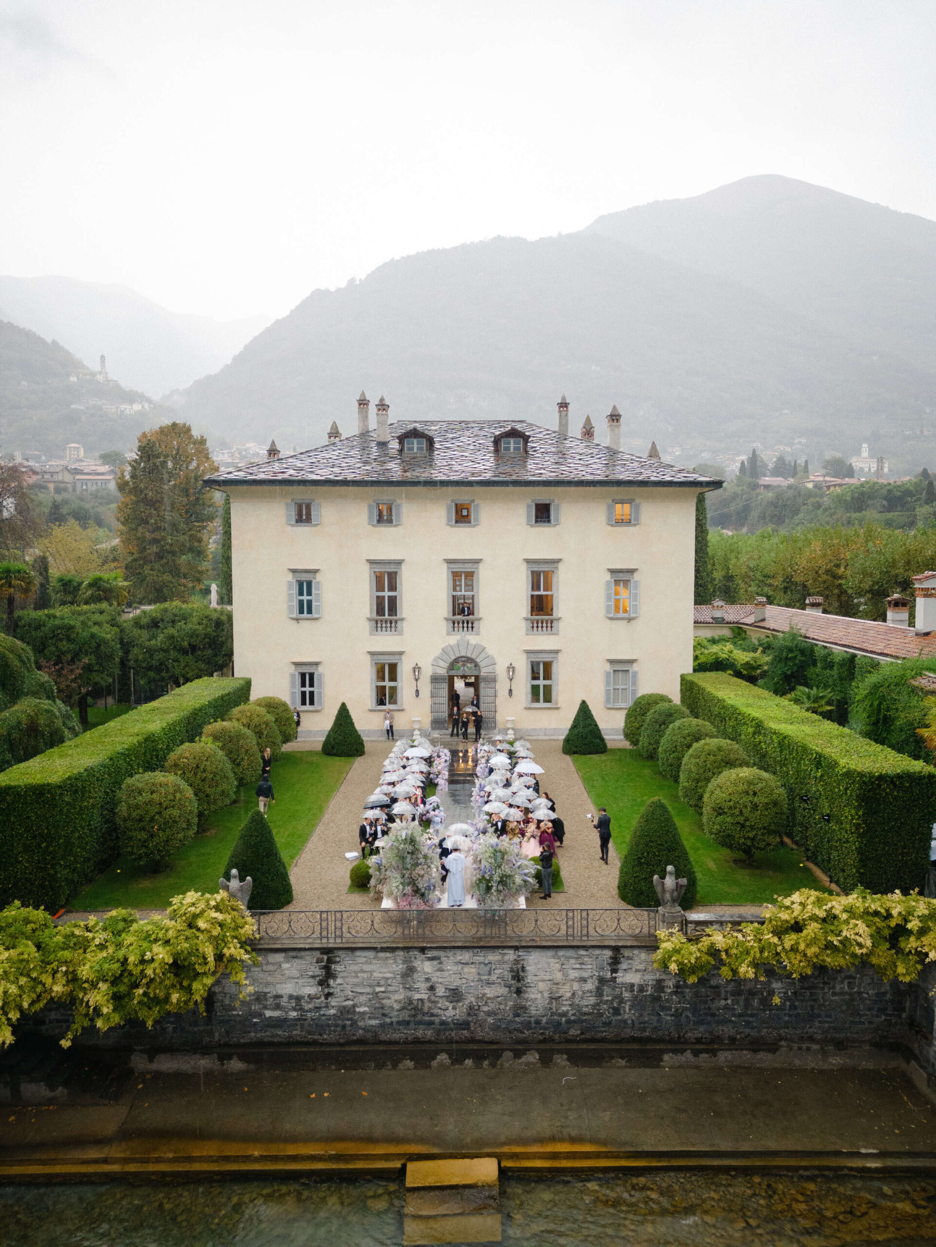 The historical Villa Balbiano overlooking Lake Como
