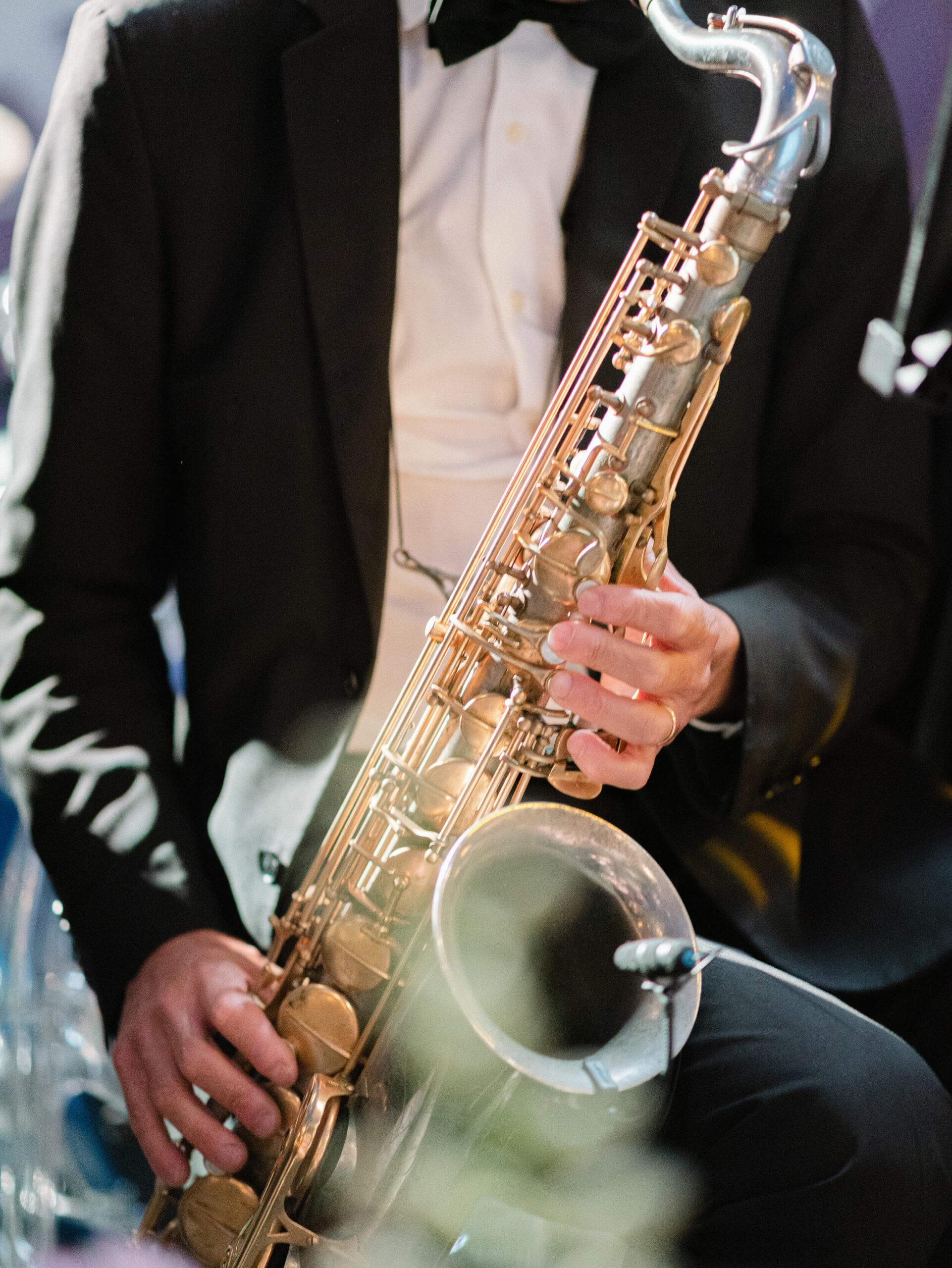 saxophone player at the reception